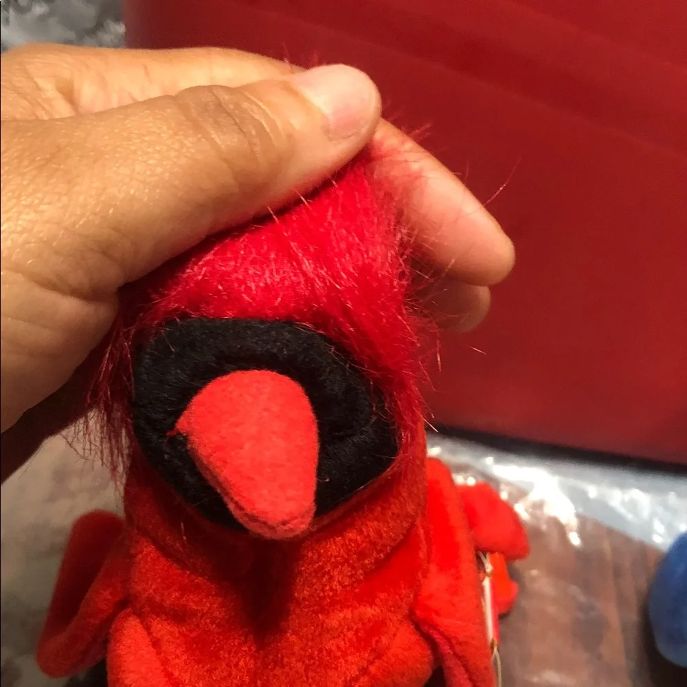 Ty Red and Multicolored Plush Bird Toy Set
